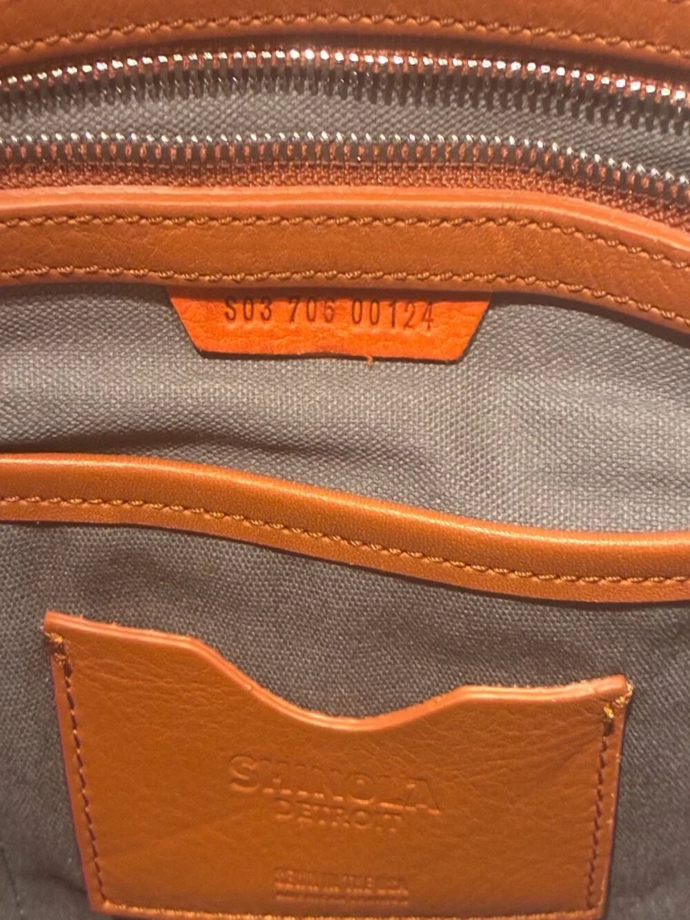 Shinola Computer Brief - Bourbon Signature Leather